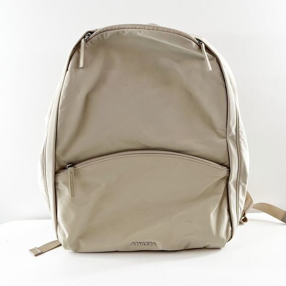 Athleta All About Travel School Backpack with Laptop Sleeve Tan Beige - Picture 3 of 9